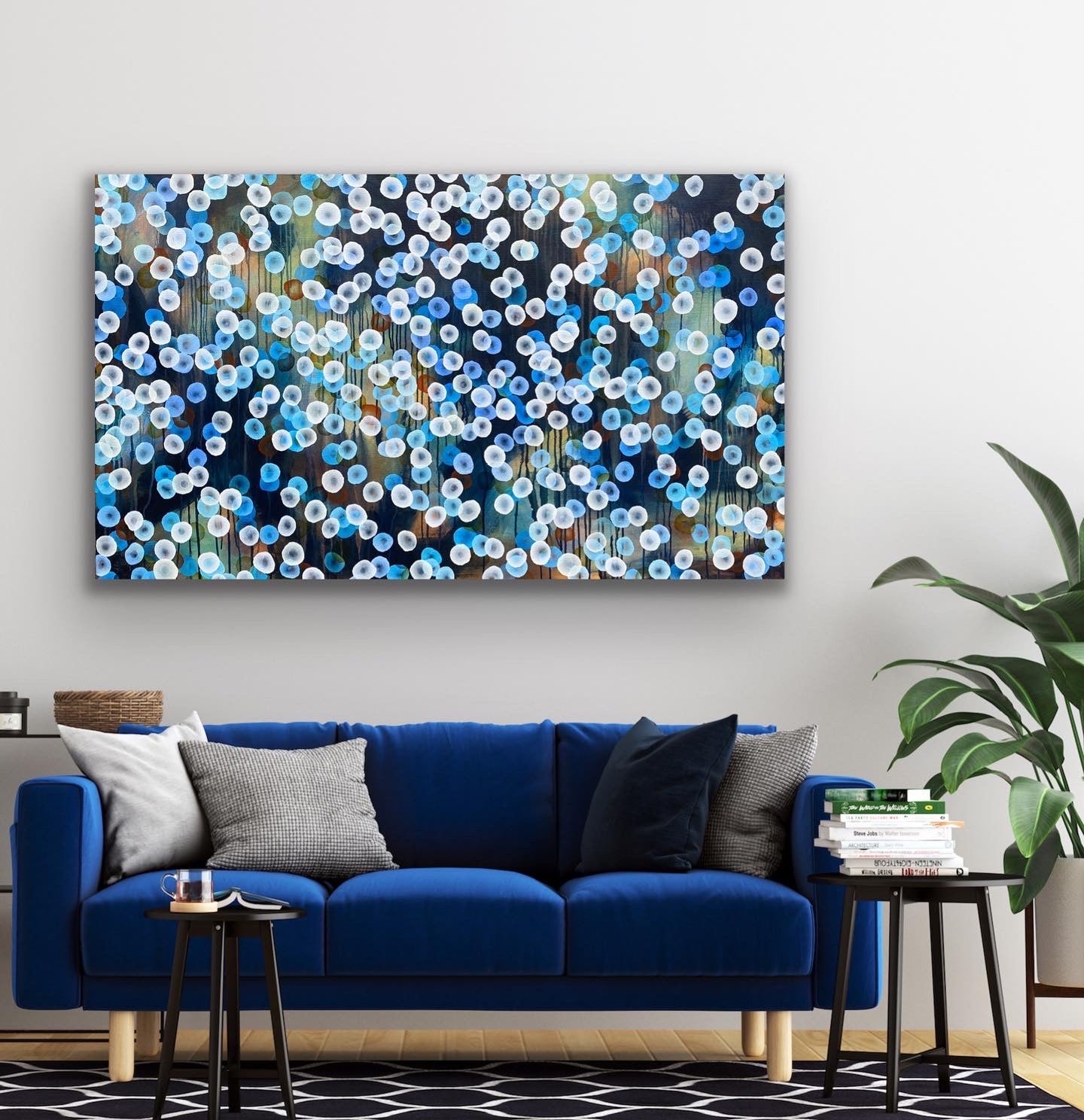 Bioluminescent Evening Flurry - Large Abstract Painting