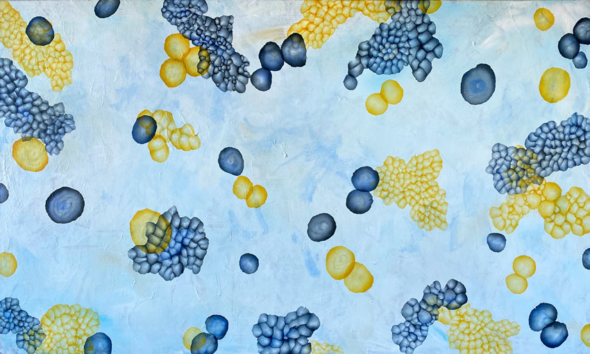 Aqua Vitae Bloom Cluster I – Large Abstract Painting