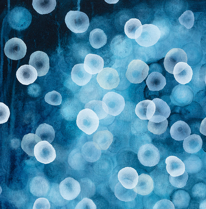 Aqueous Bloom Bioluminescence I - Abstract Microscopic Sealife Painting