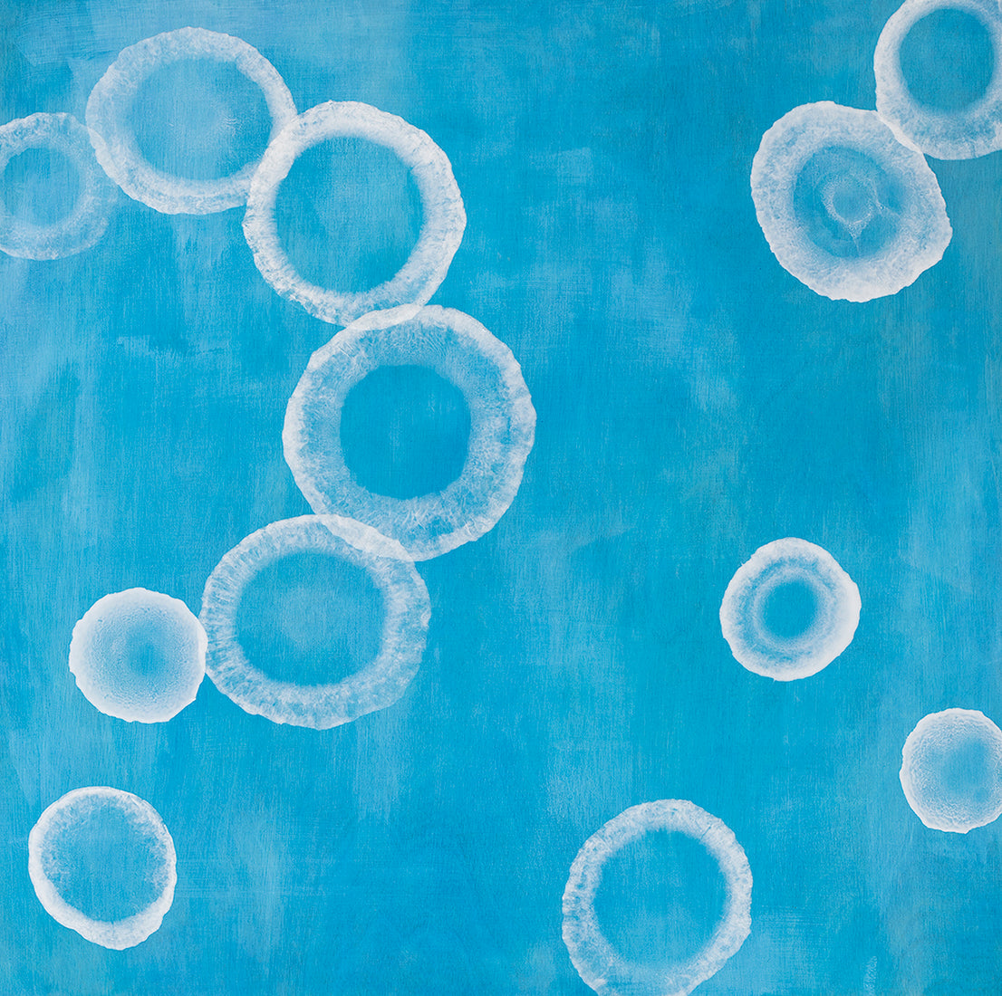 Aqueous Calm III - Abstract Blue Sealife Painting