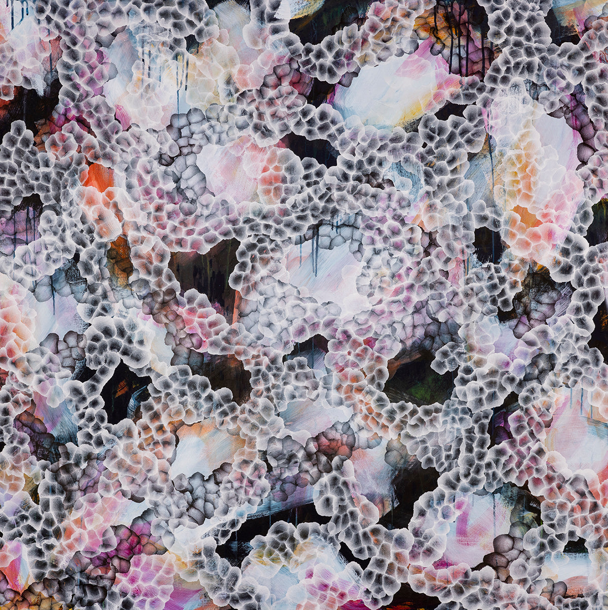 Bio Bloom Reef Song IX - Large Abstract Sealife Painting
