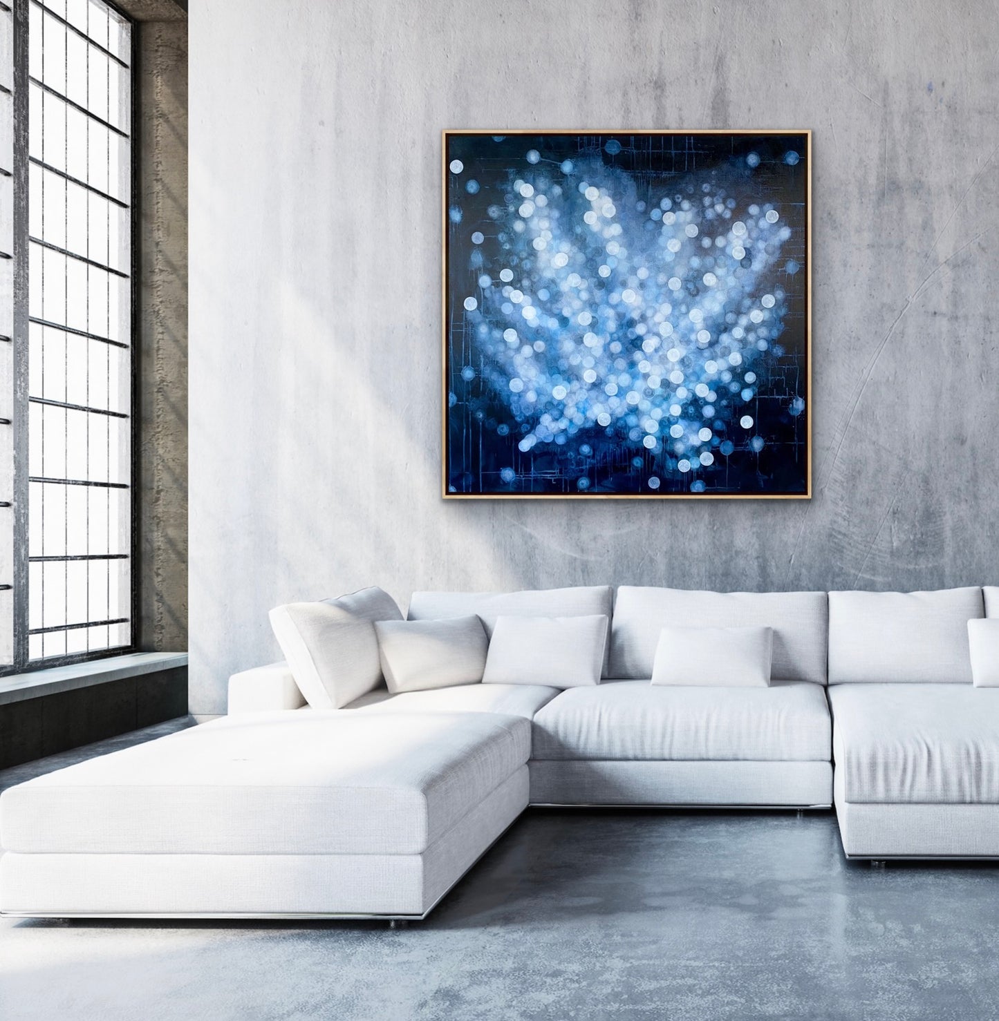 Bioluminescent Bloom - Large Framed Abstract Sealife Painting