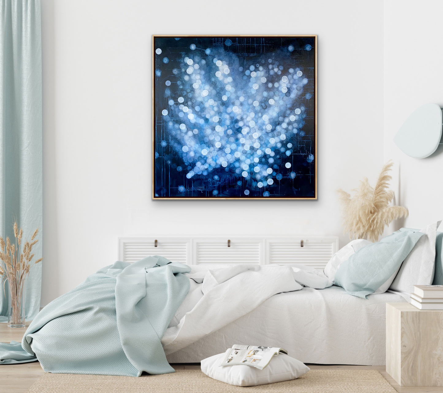 Bioluminescent Bloom - Large Framed Abstract Sealife Painting