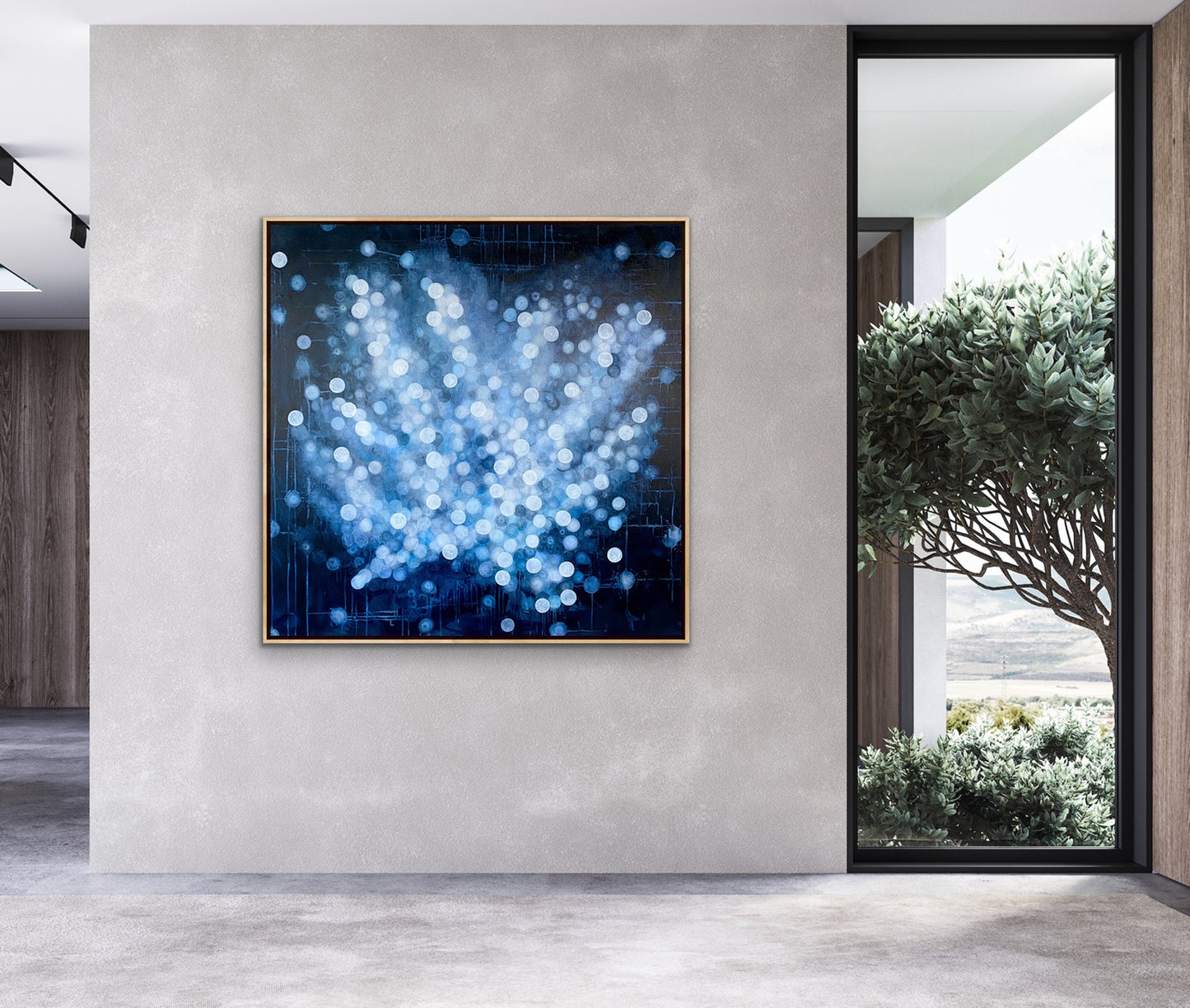 Bioluminescent Bloom - Large Framed Abstract Sealife Painting