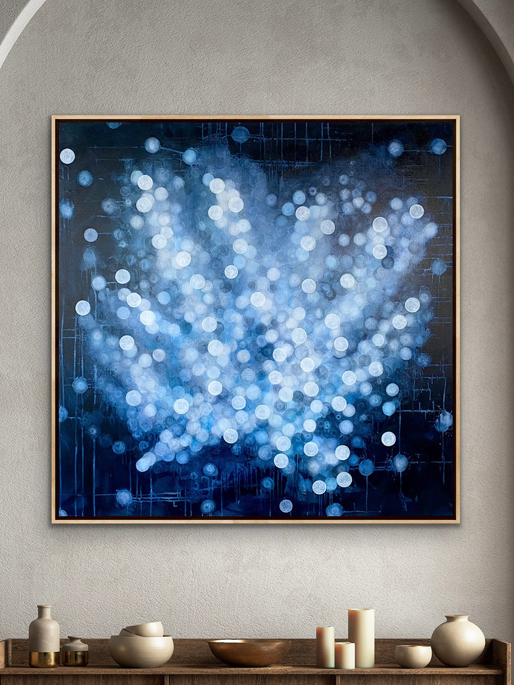 Bioluminescent Bloom - Large Framed Abstract Sealife Painting