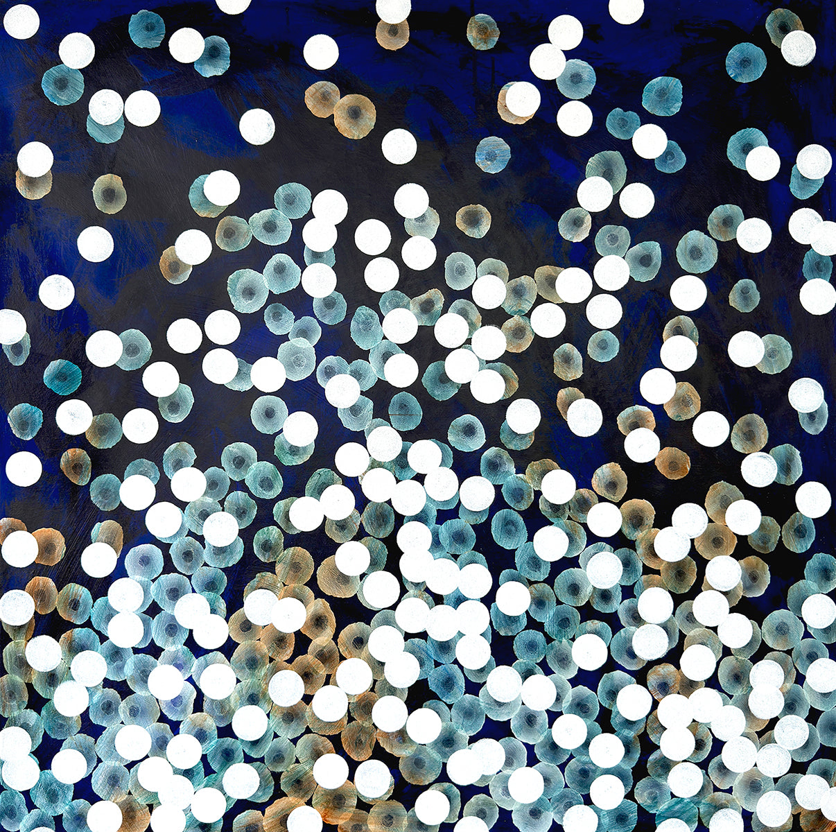 Bioluminescent Sea Drift II - Abstract Ocean Artwork Blue