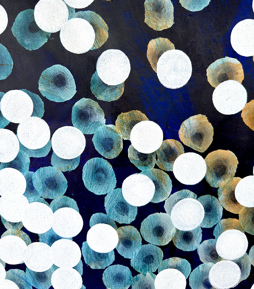 Bioluminescent Sea Drift II - Abstract Ocean Artwork Blue