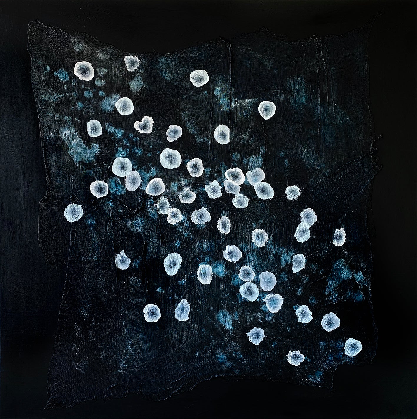 Bioluminescent Sea Drift - Original Abstract Textured Painting