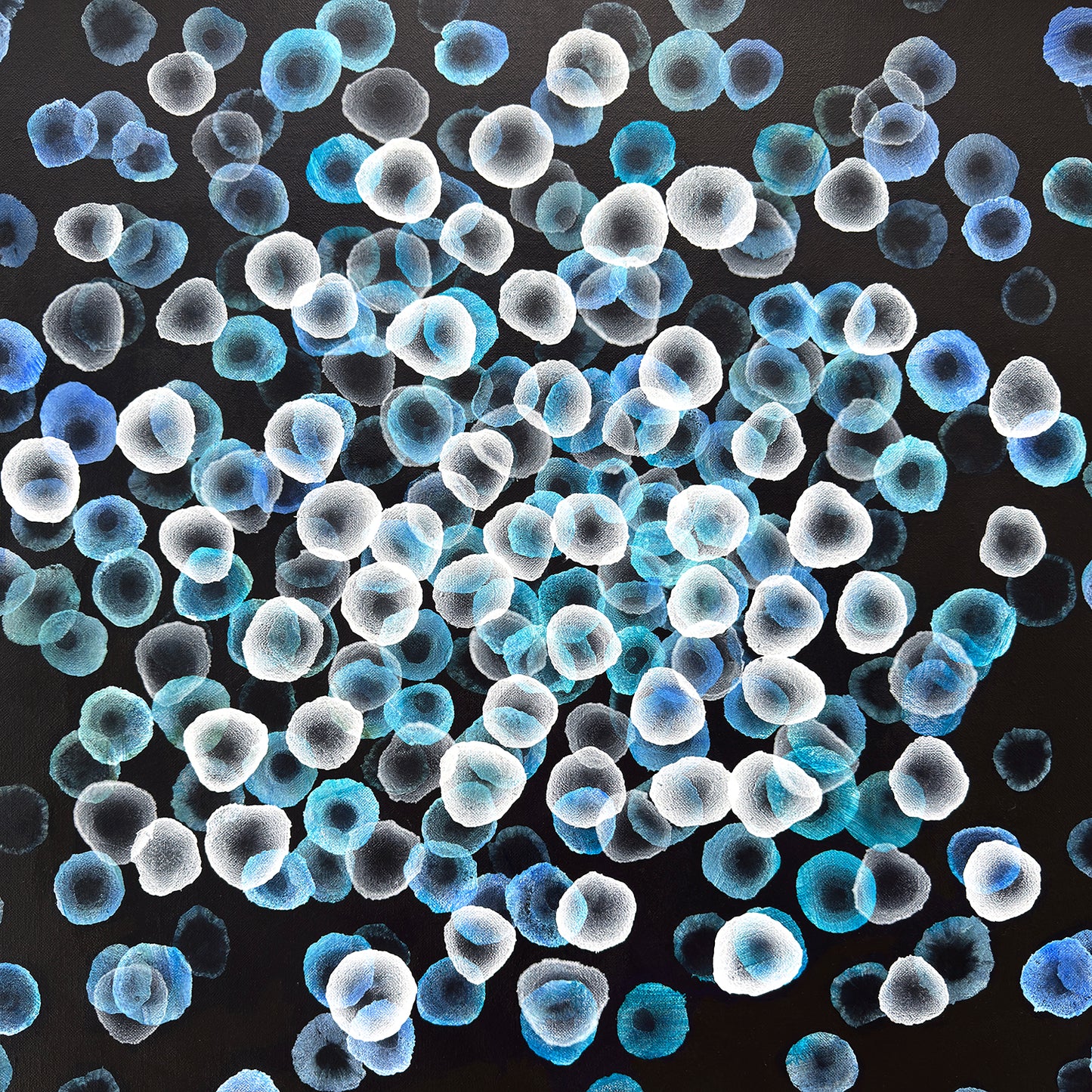Bioluminous Rockpool Drift Basalt Coast - Original Abstract Sealife Painting