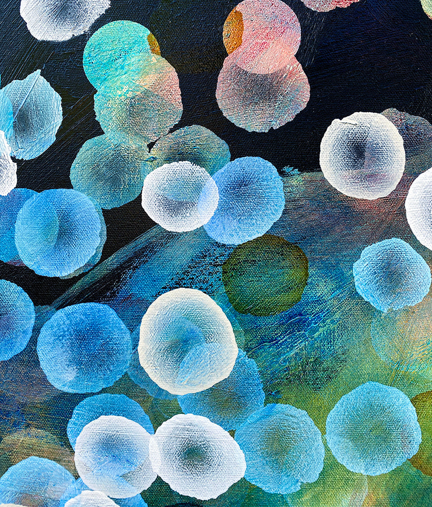 Bioluminous Rockpool Drift - Original Abstract Sealife Painting