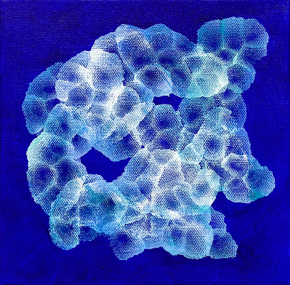 Biomorphic Reef Dancer IV - Abstract Small Sealife Painting