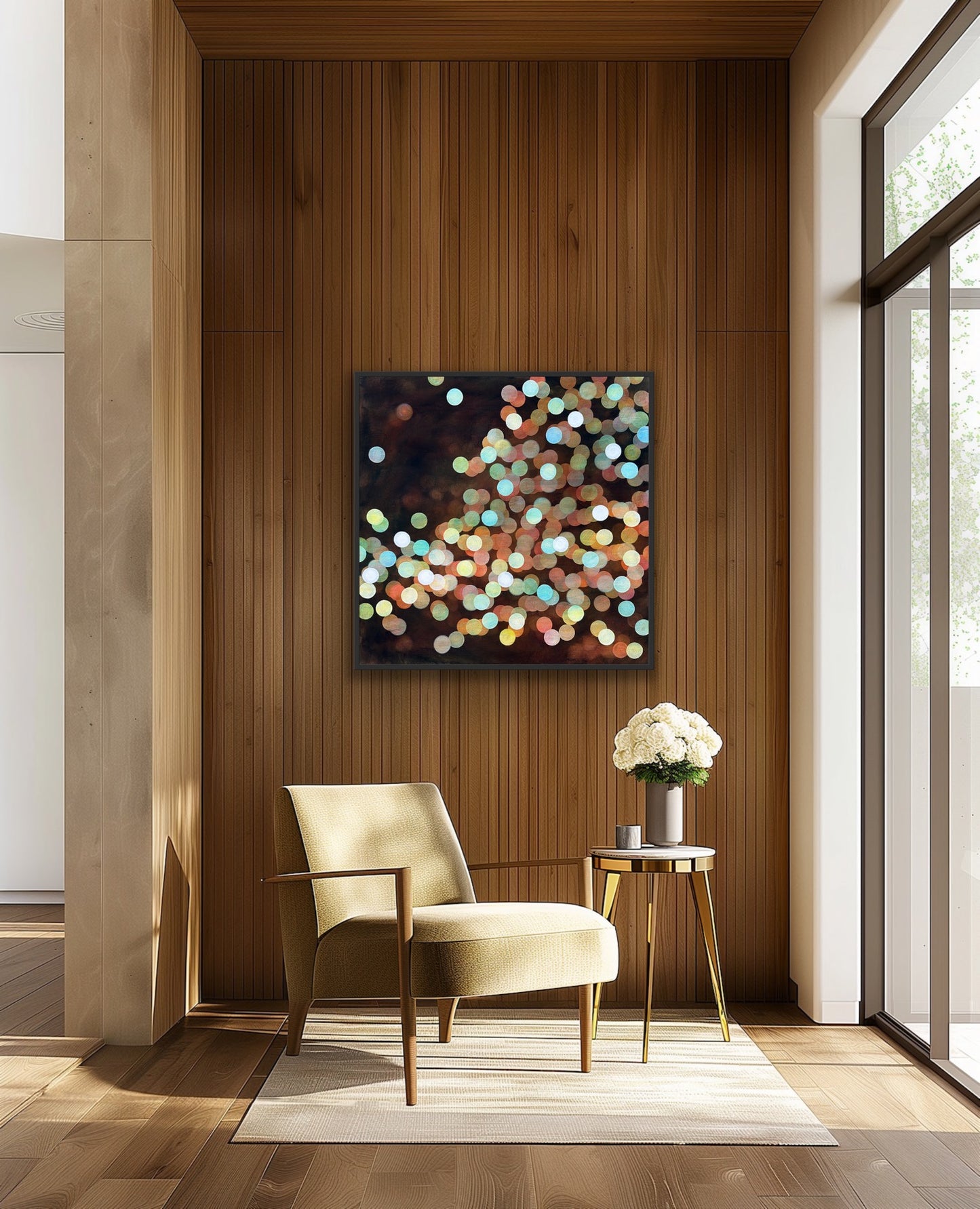 Bioluminous Bloom III - Large Original Abstract Painting Framed