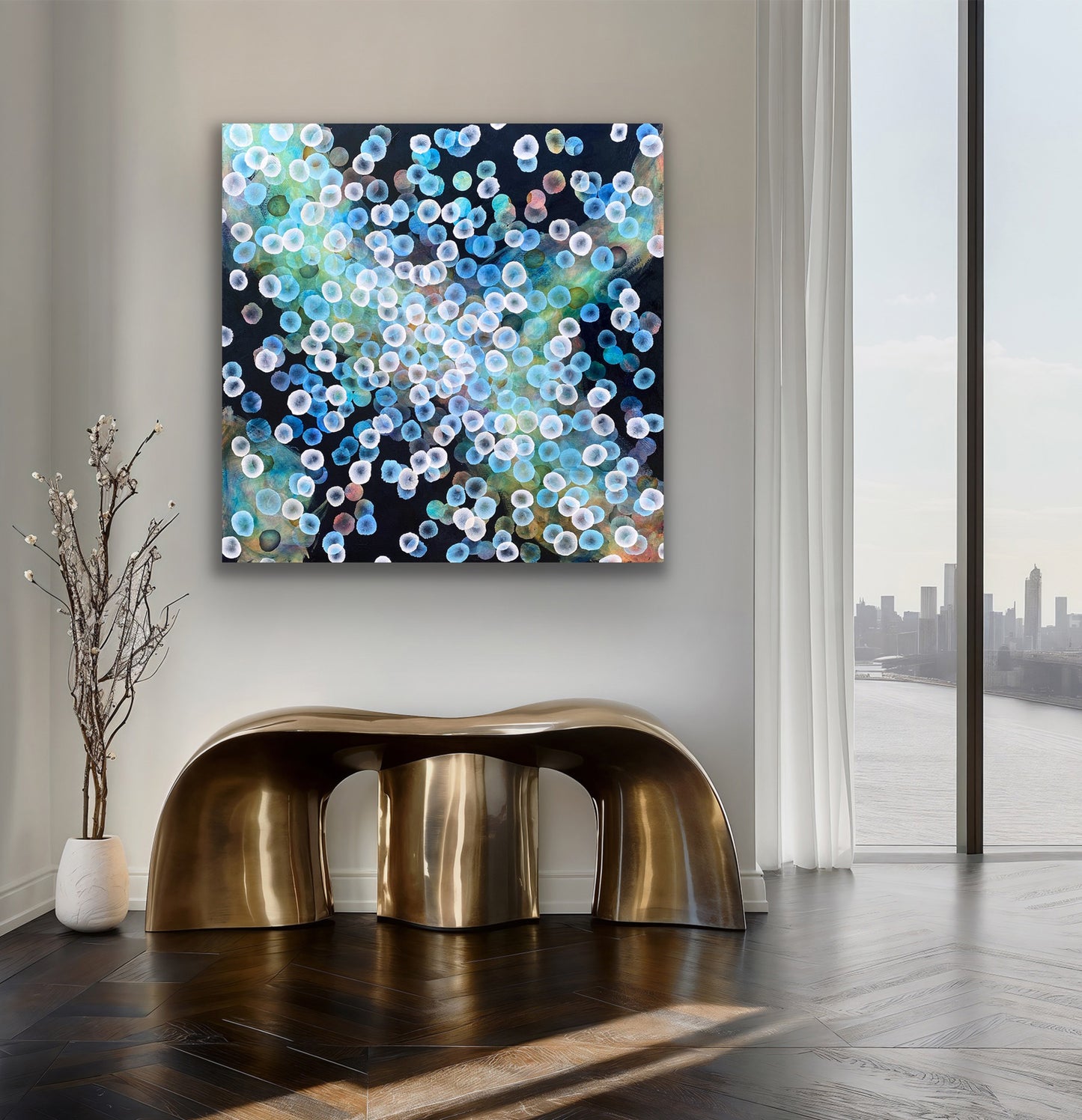 Bioluminous Rockpool Drift - Original Abstract Sealife Painting