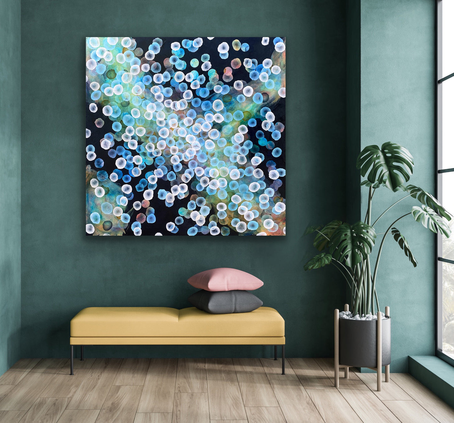 Bioluminous Rockpool Drift - Original Abstract Sealife Painting