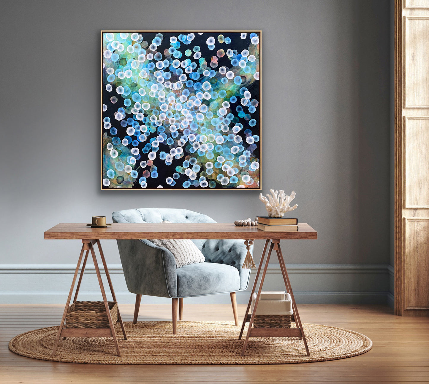 Bioluminous Rockpool Drift - Original Abstract Sealife Painting