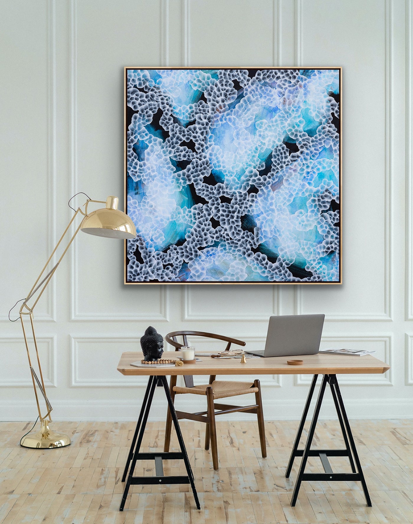 Rock Pool Blooms III - Abstract Artwork Blues Teals