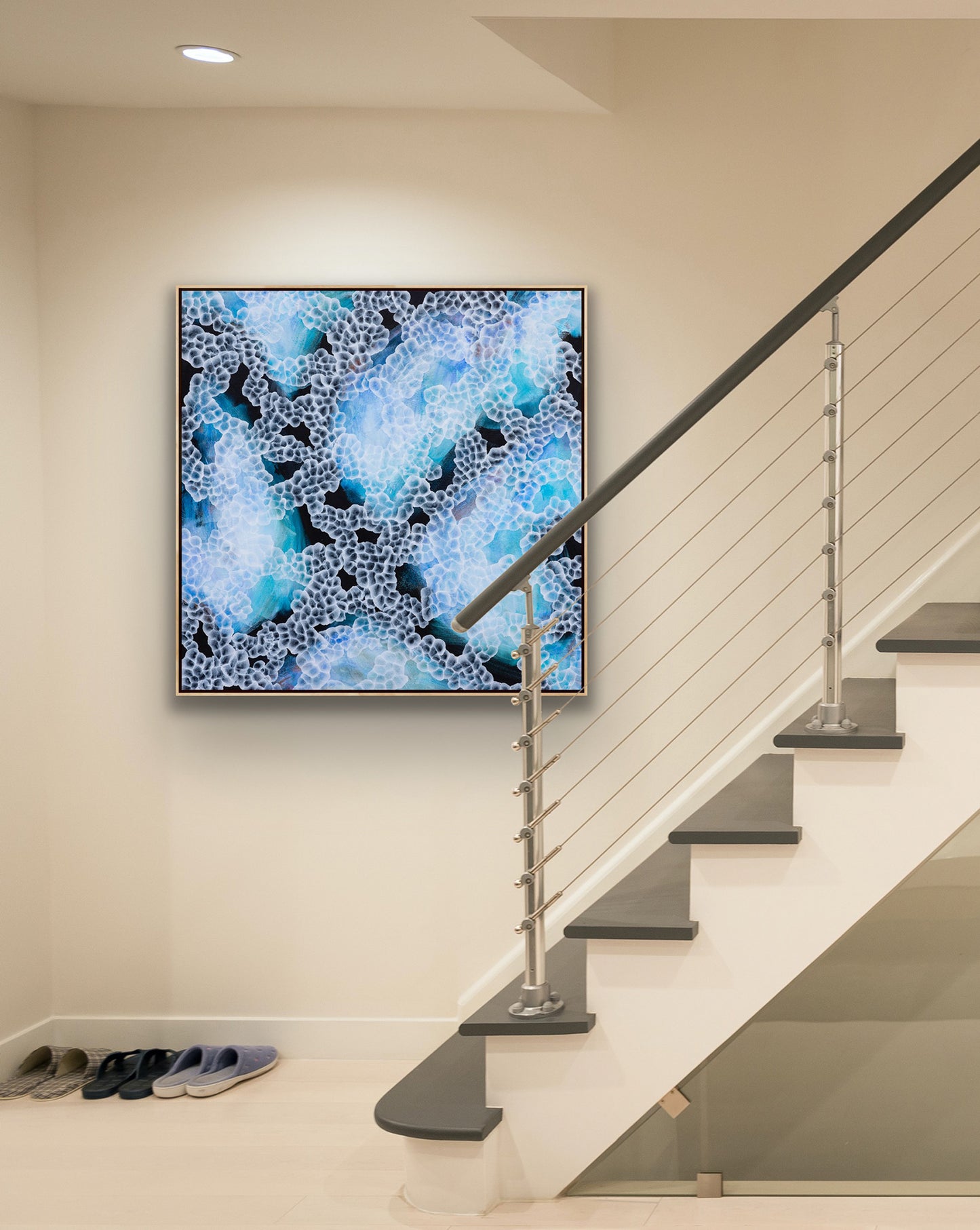 Rock Pool Blooms III - Abstract Artwork Blues Teals