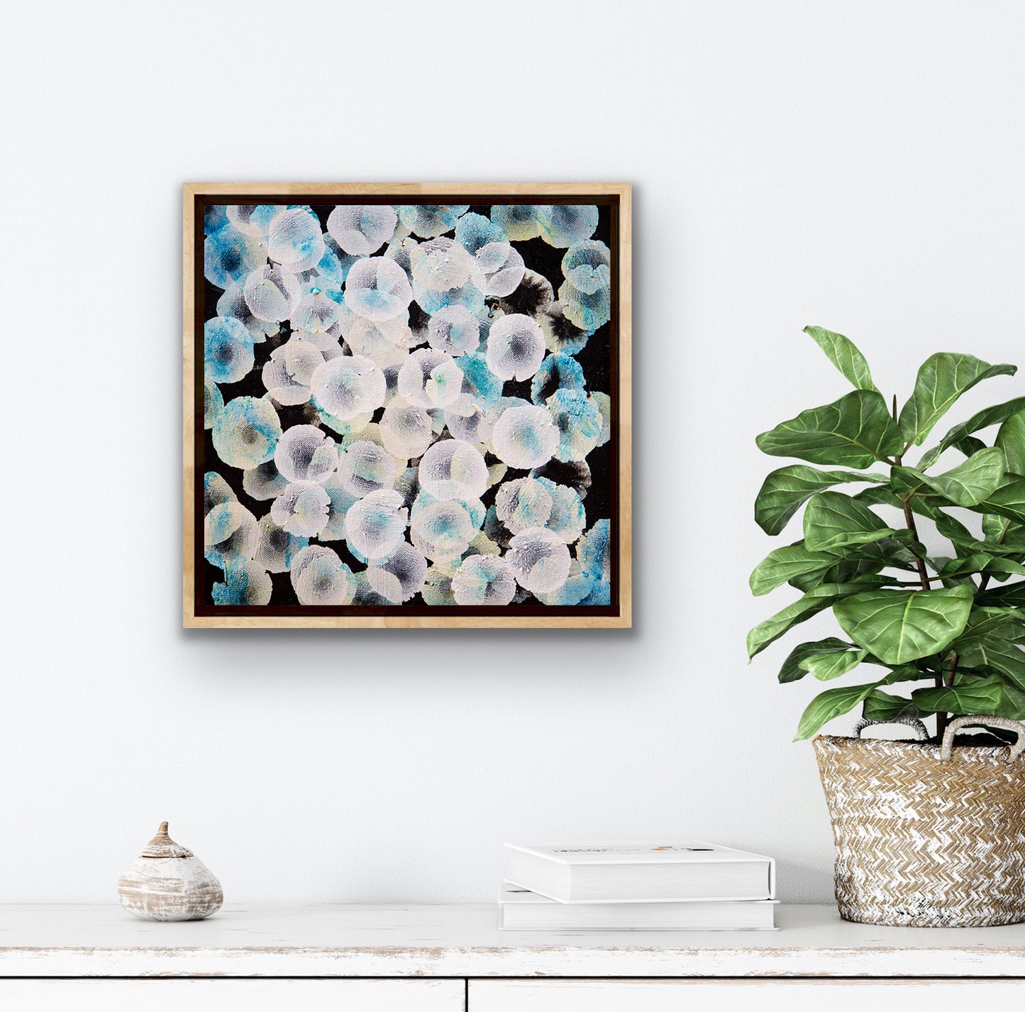 Bioluminous Tideline Dwellers I - Original Abstract Painting Framed
