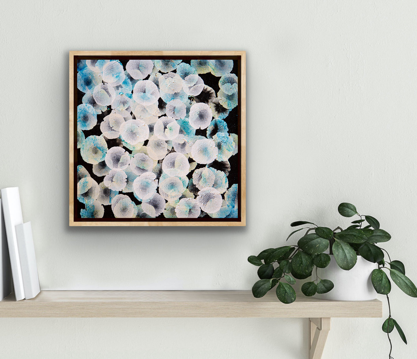 Bioluminous Tideline Dwellers I - Original Abstract Painting Framed