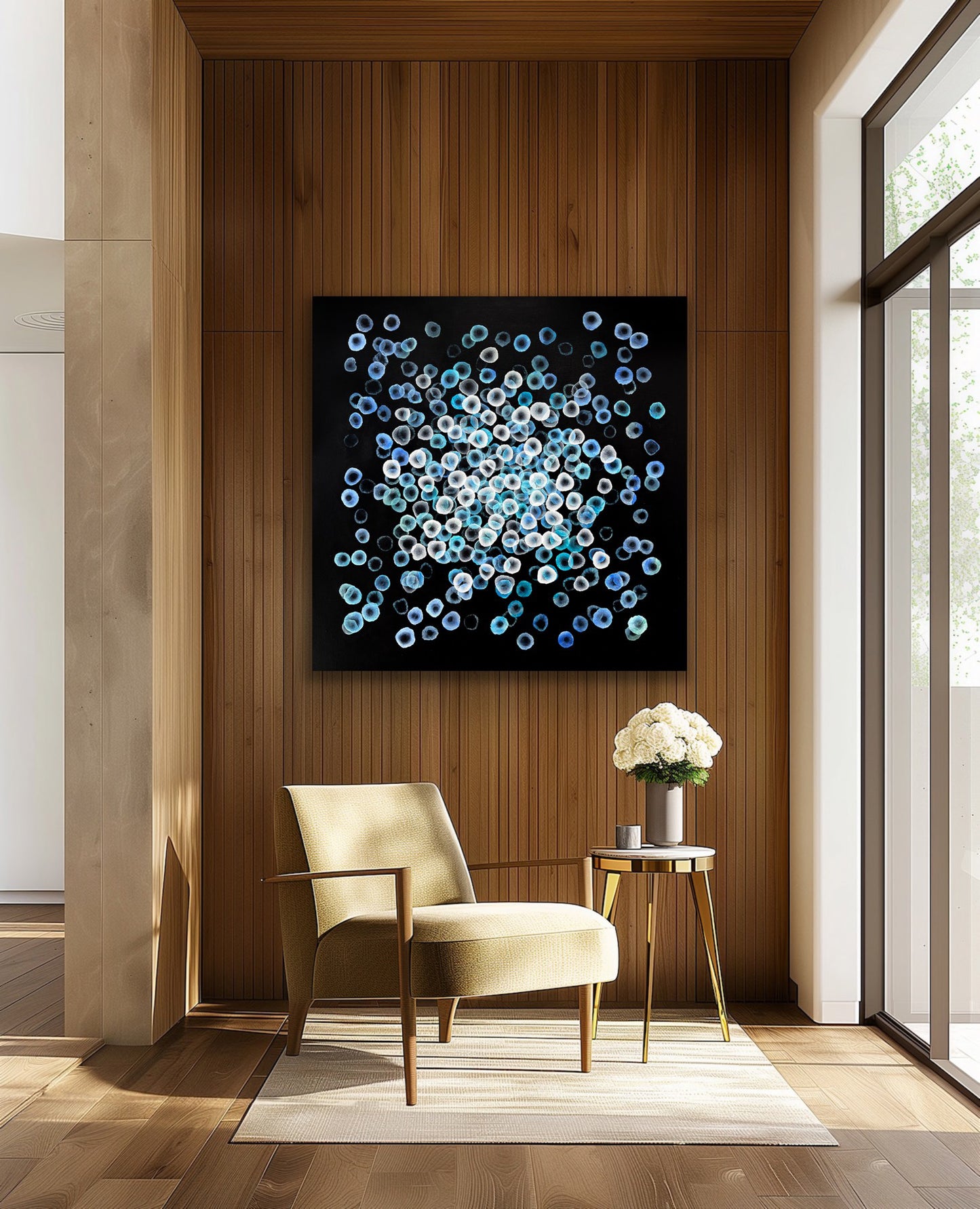 Bioluminous Rockpool Drift Basalt Coast - Original Abstract Sealife Painting