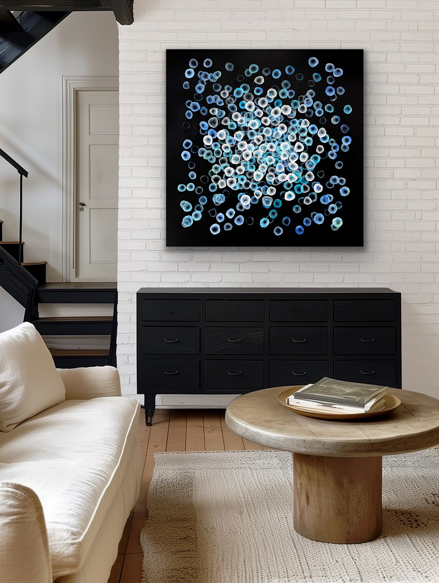 Bioluminous Rockpool Drift Basalt Coast - Original Abstract Sealife Painting