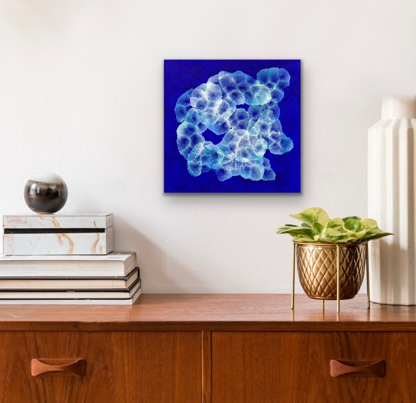 Biomorphic Reef Dancer IV - Abstract Small Sealife Painting