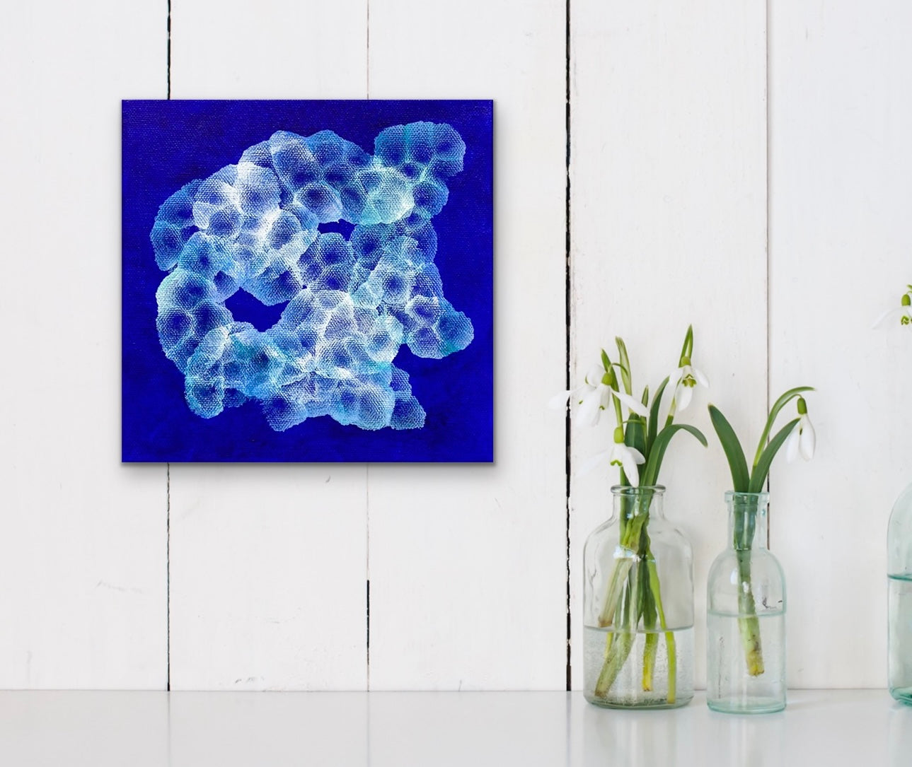 Biomorphic Reef Dancer IV - Abstract Small Sealife Painting