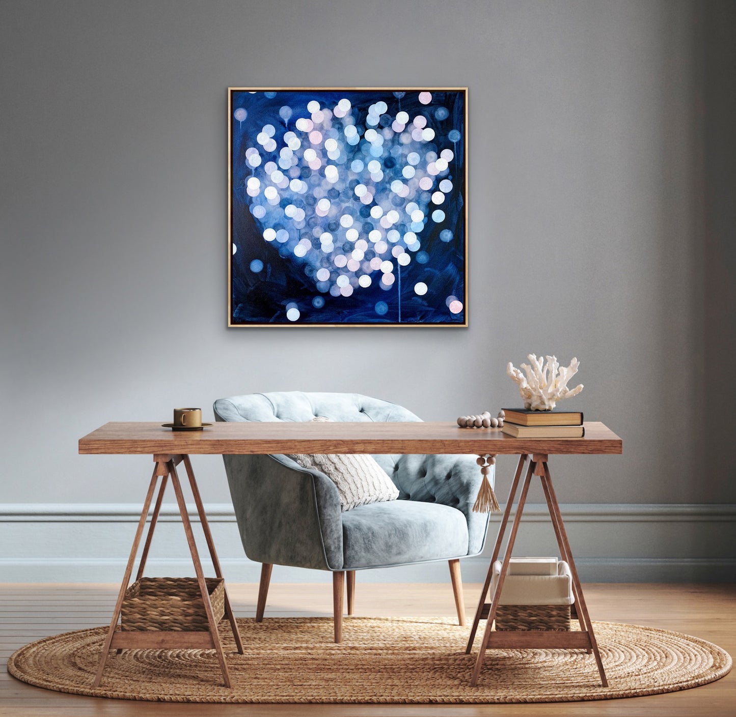 Aqueous Field – Coral Bloom XX - Framed Abstract Sealife Painting