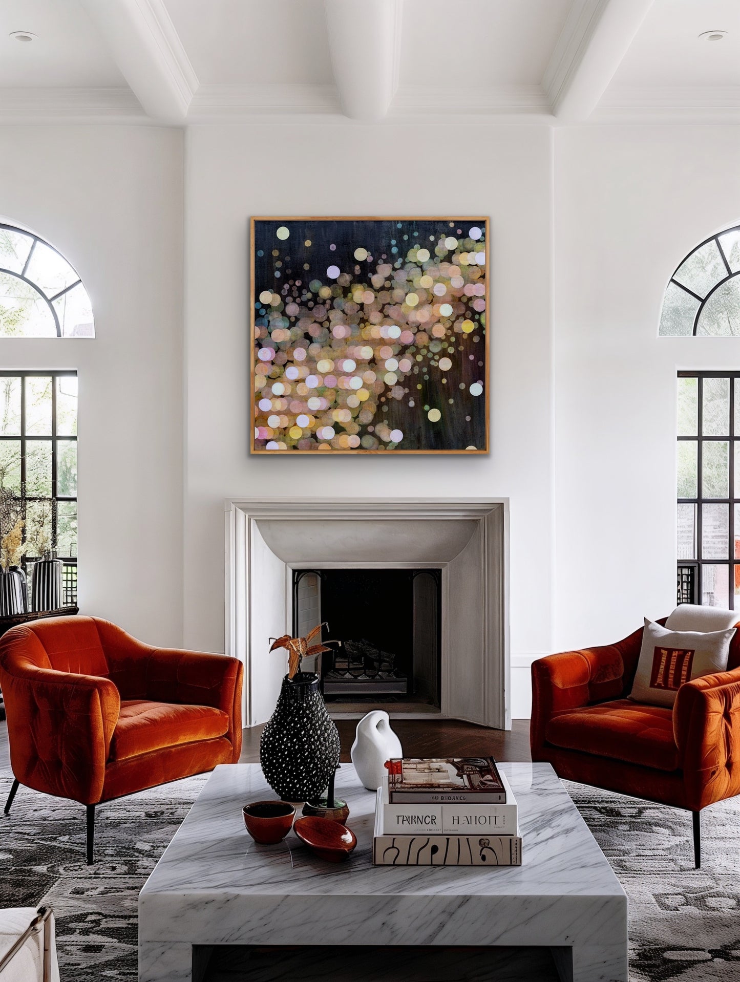 Of Ether and Water VII - Large Colourful Abstract Painting Framed