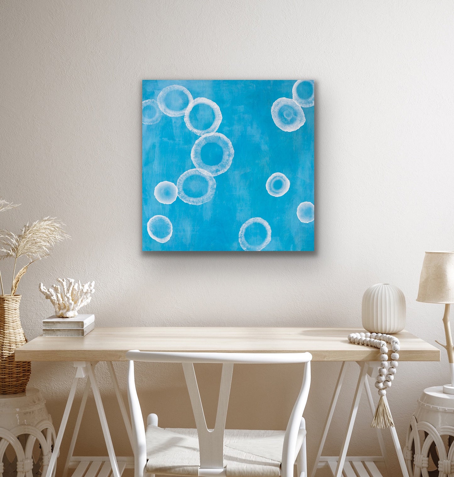 Aqueous Calm III - Abstract Blue Sealife Painting
