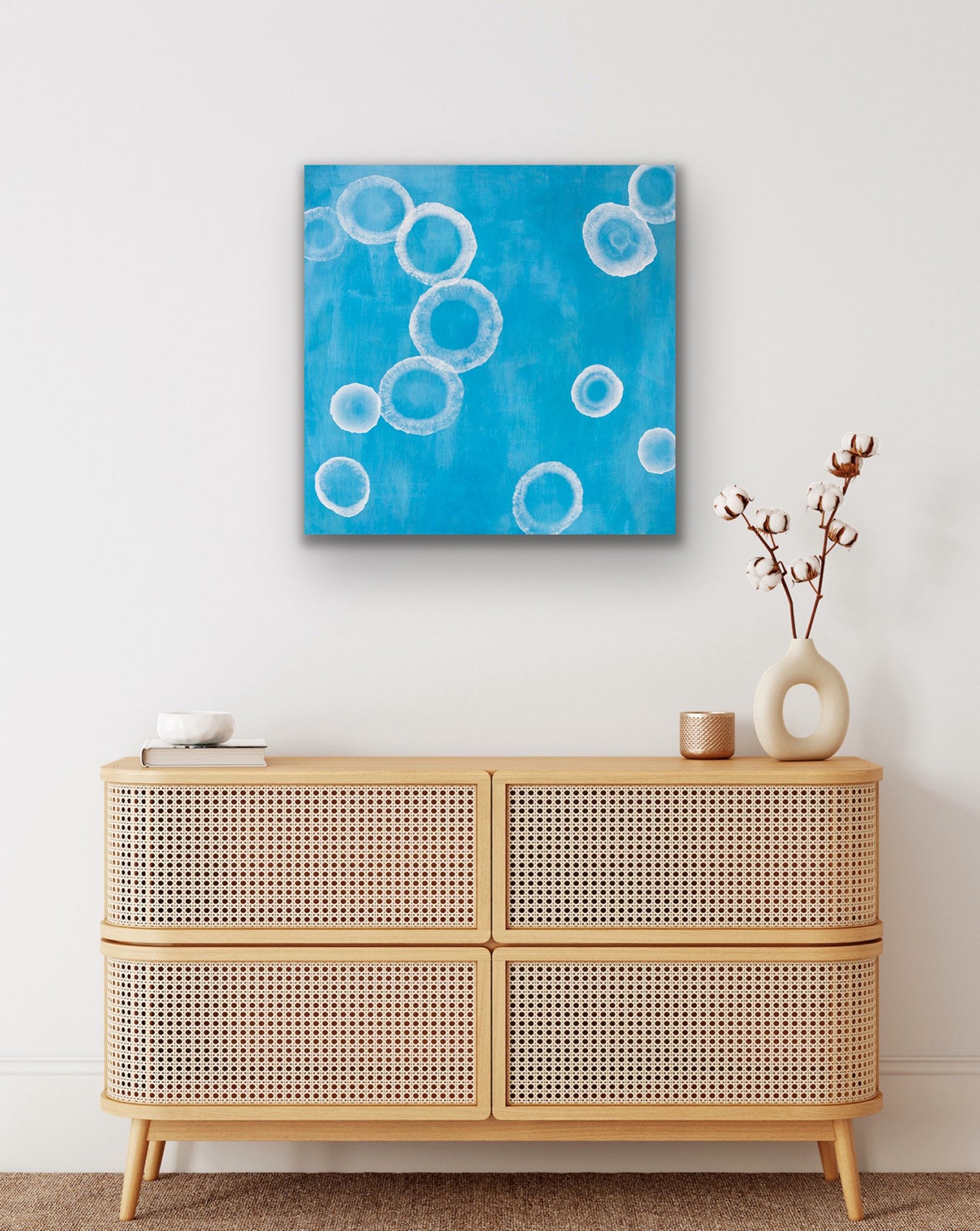 Aqueous Calm III - Abstract Blue Sealife Painting