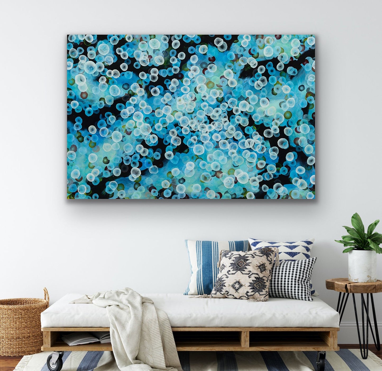 Bioluminescent Tideline Drift II - Large Original Abstract Sealife Painting