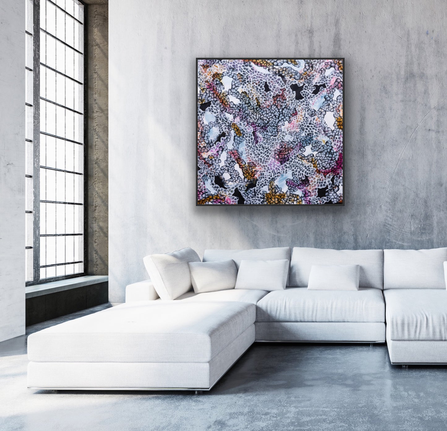 Bio Bloom Reef Song VII - Large Abstract Sealife Painting