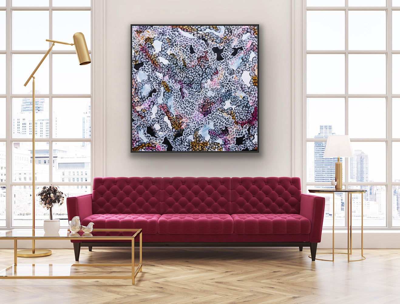 Bio Bloom Reef Song VII - Large Abstract Sealife Painting