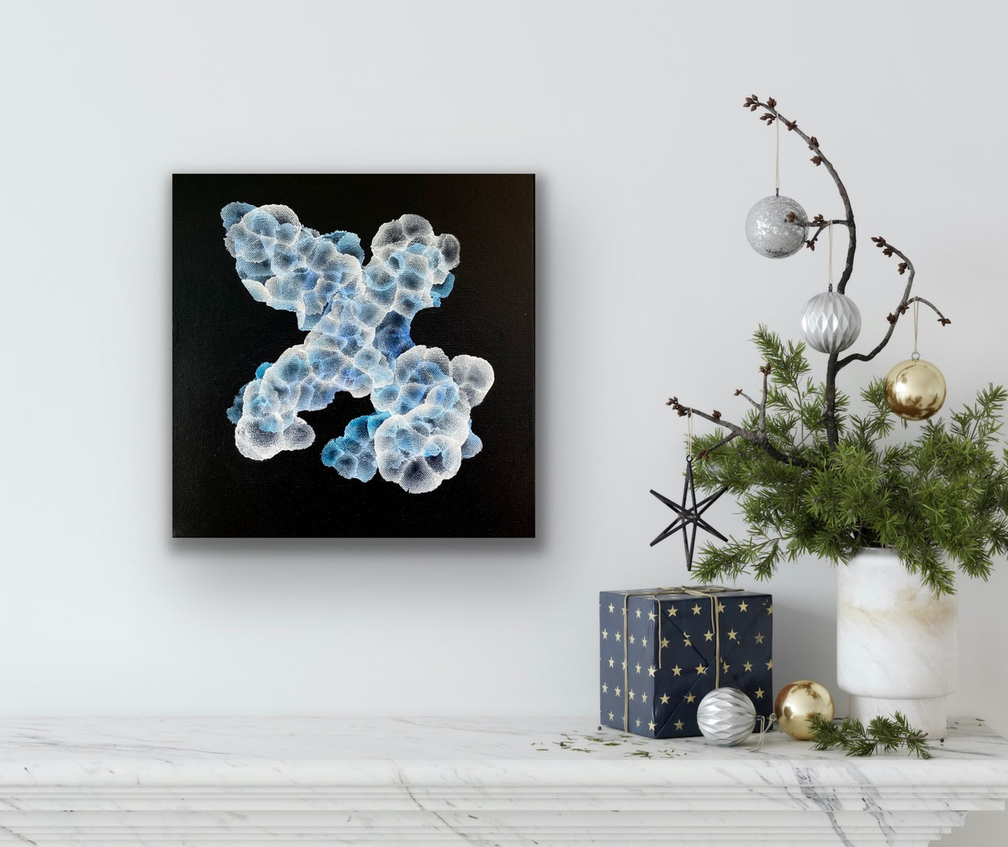Bio Cluster Basalt Bloom - Abstract Sealife Painting