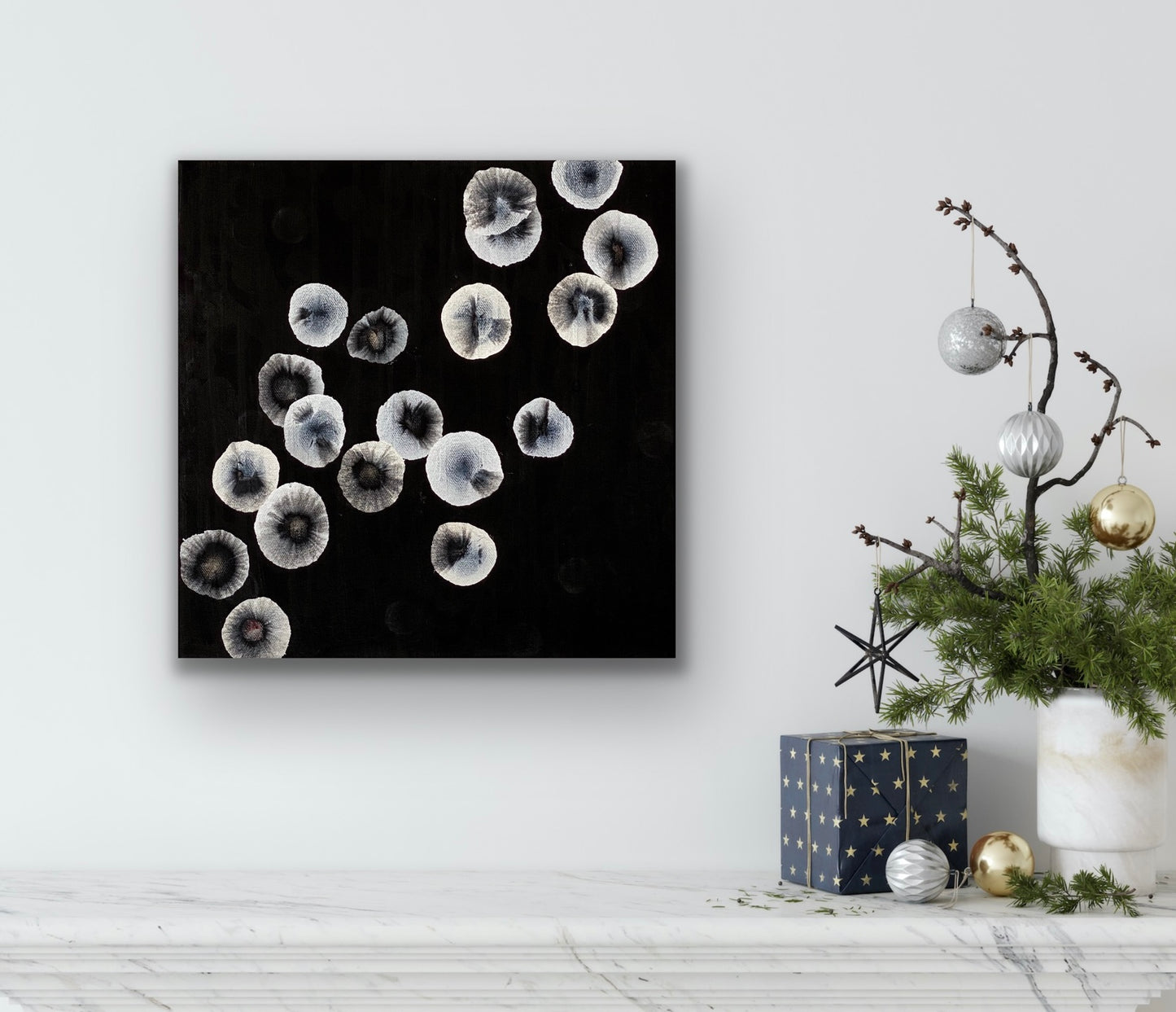 Orbicular Bloom XVII - Abstract Monochrome Painting