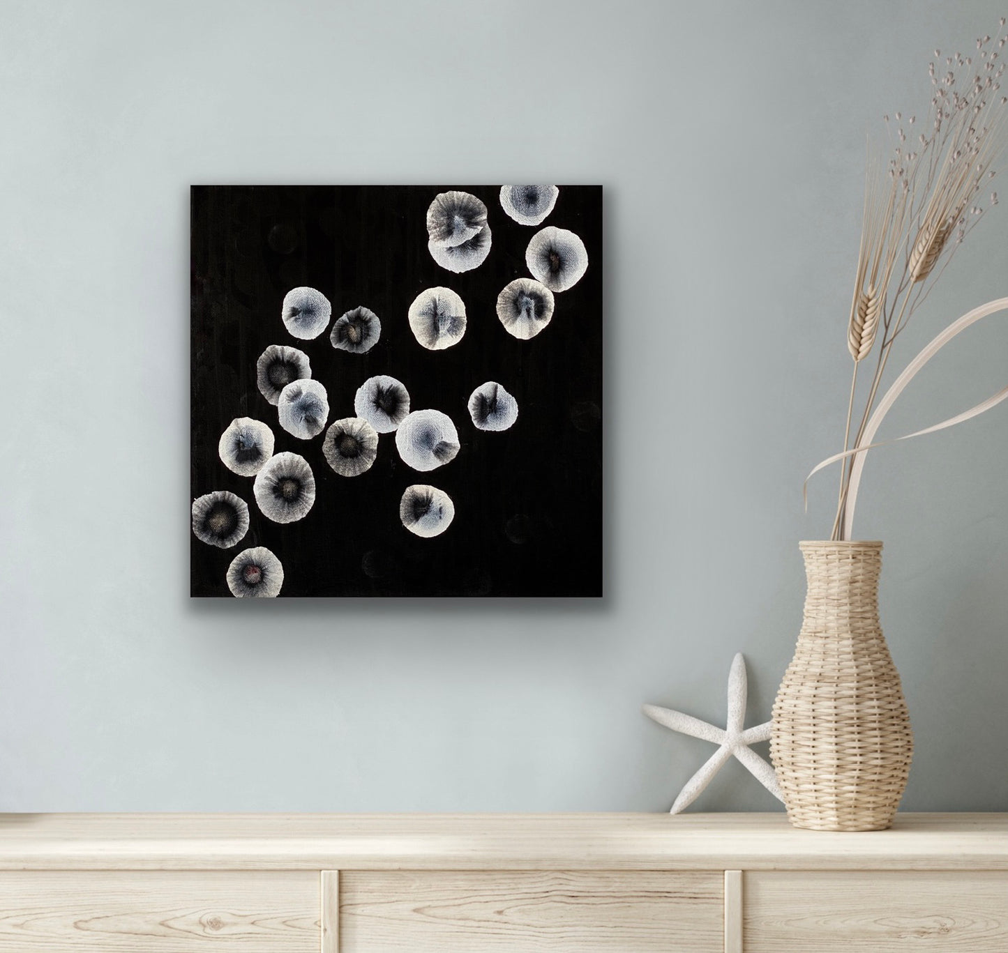 Orbicular Bloom XVII - Abstract Monochrome Painting