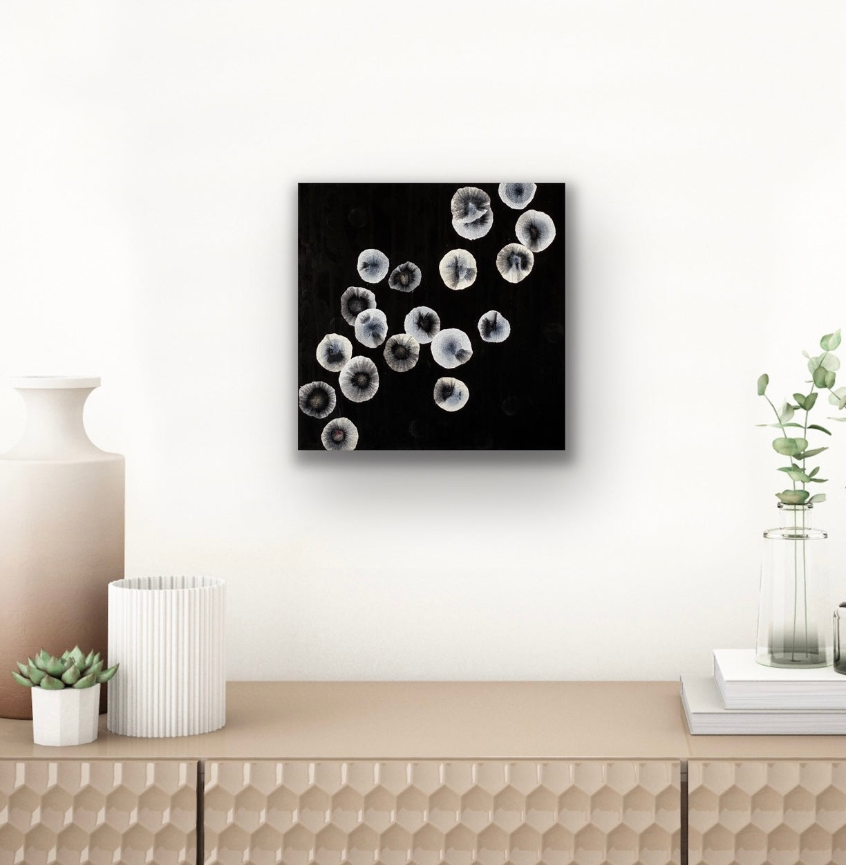 Orbicular Bloom XVII - Abstract Monochrome Painting