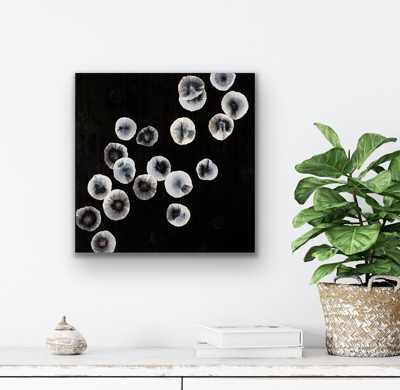 Orbicular Bloom XVII - Abstract Monochrome Painting