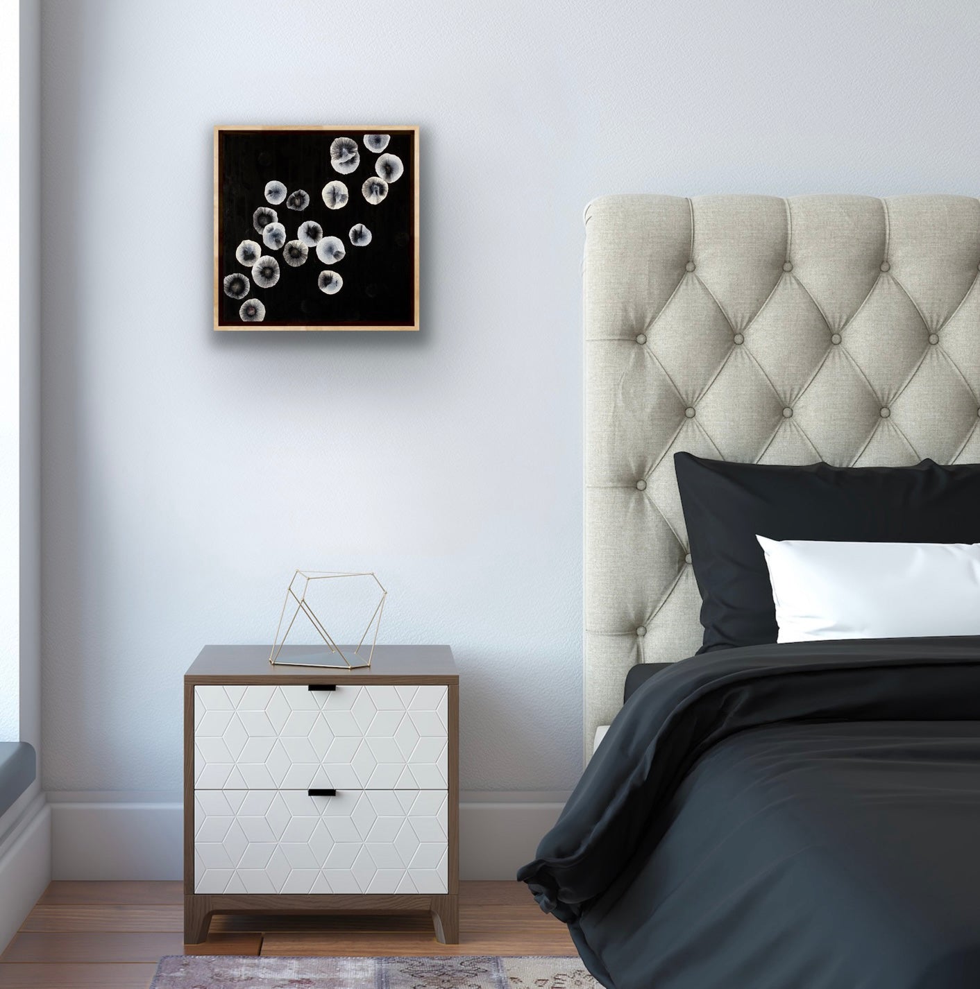 Orbicular Bloom XVII - Abstract Monochrome Painting