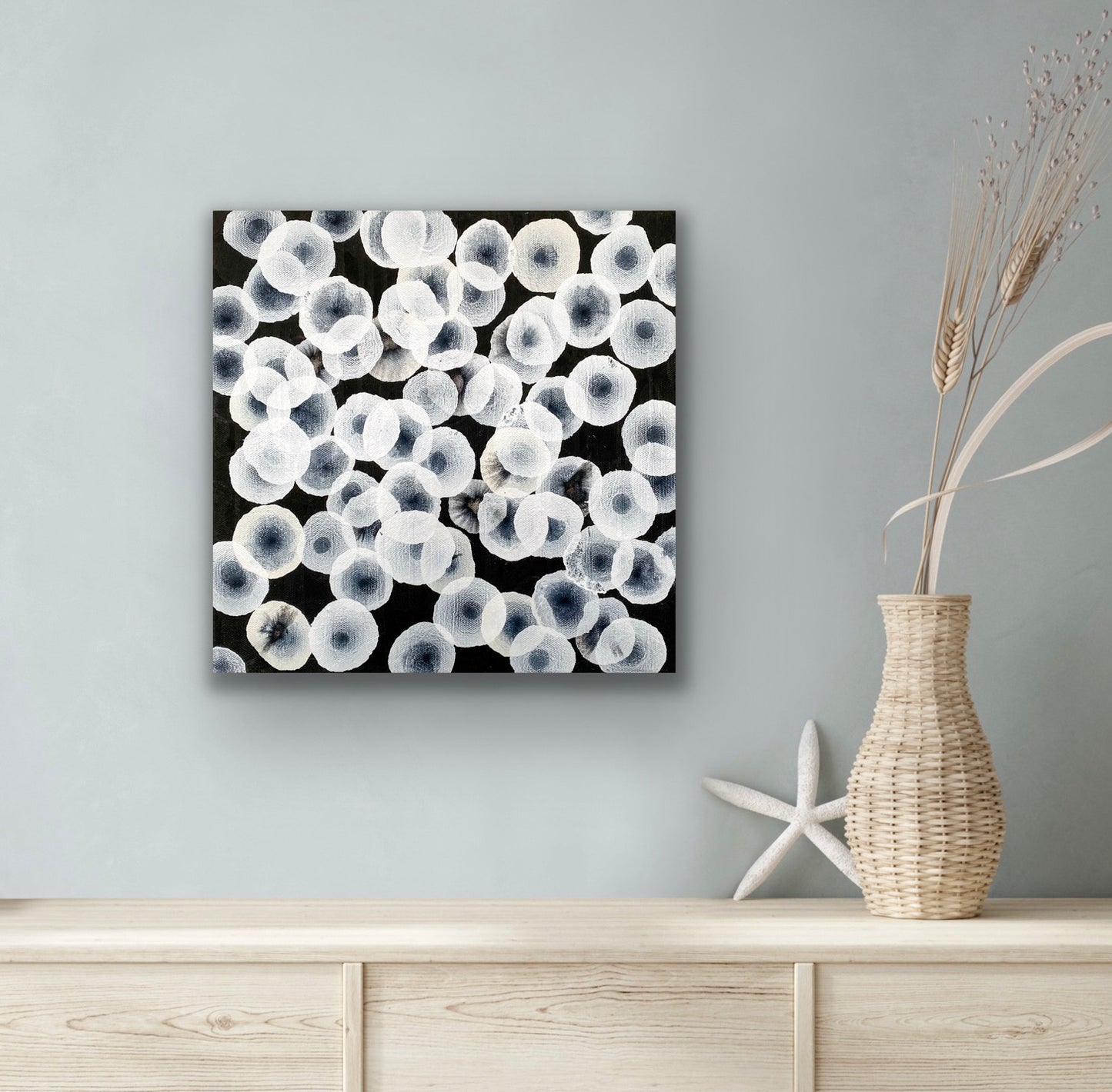 Orbicular Bloom XVI - Abstract Monochrome Painting