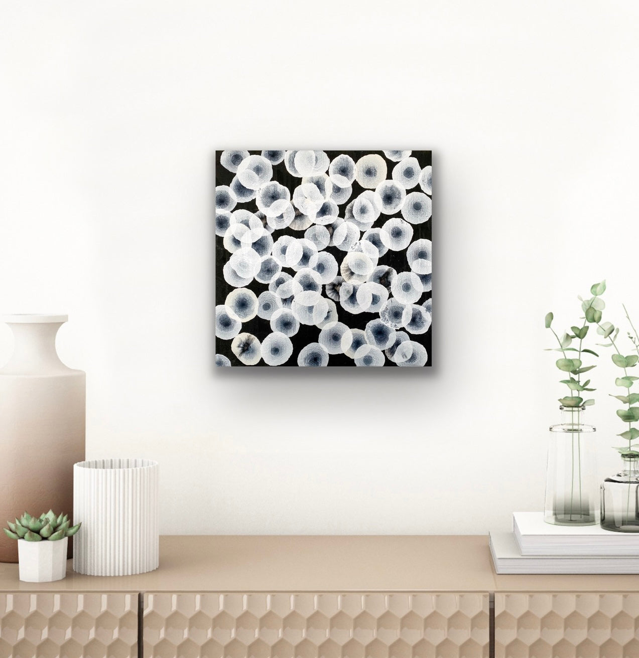 Orbicular Bloom XVI - Abstract Monochrome Painting