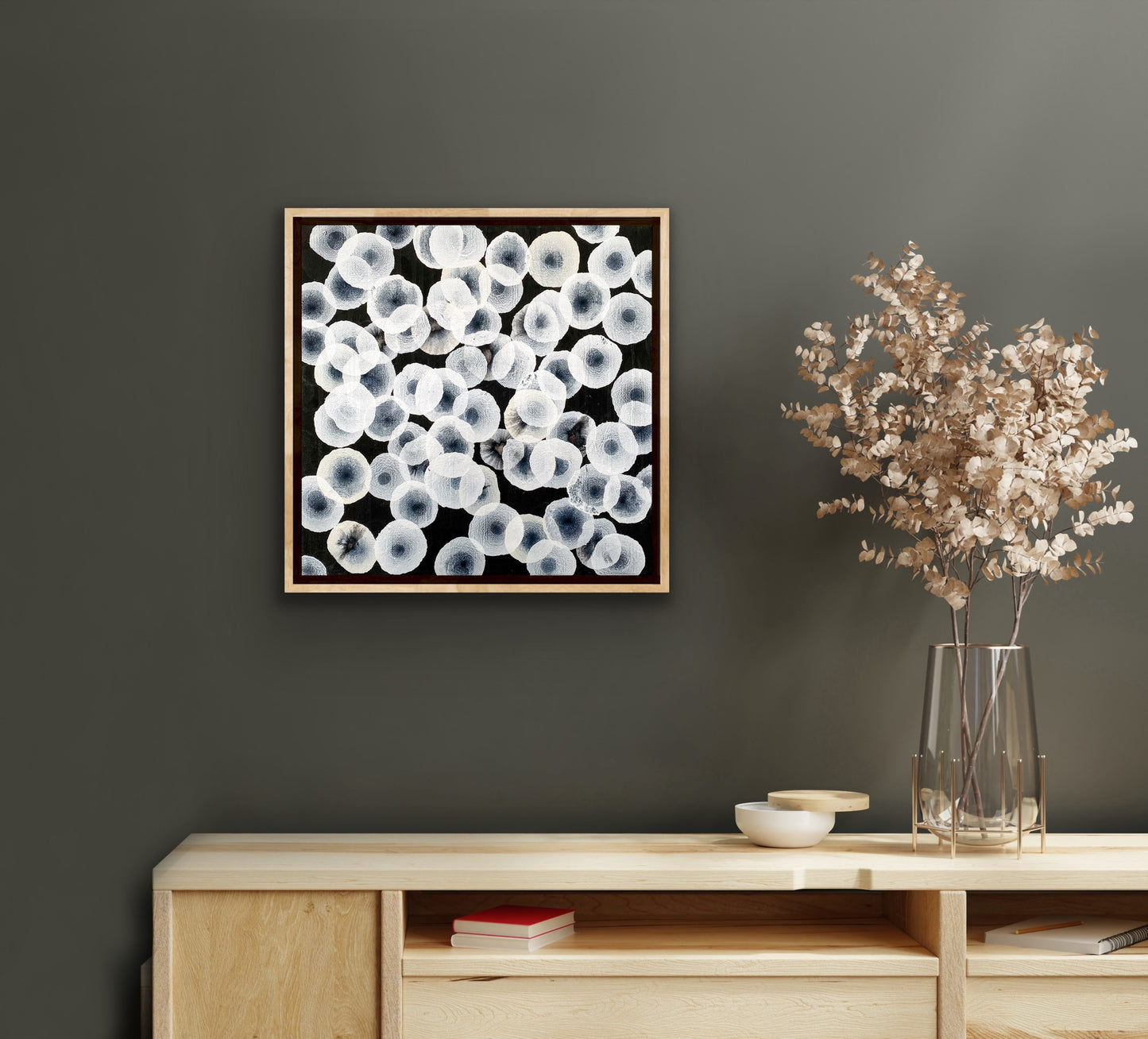 Orbicular Bloom XVI - Abstract Monochrome Painting