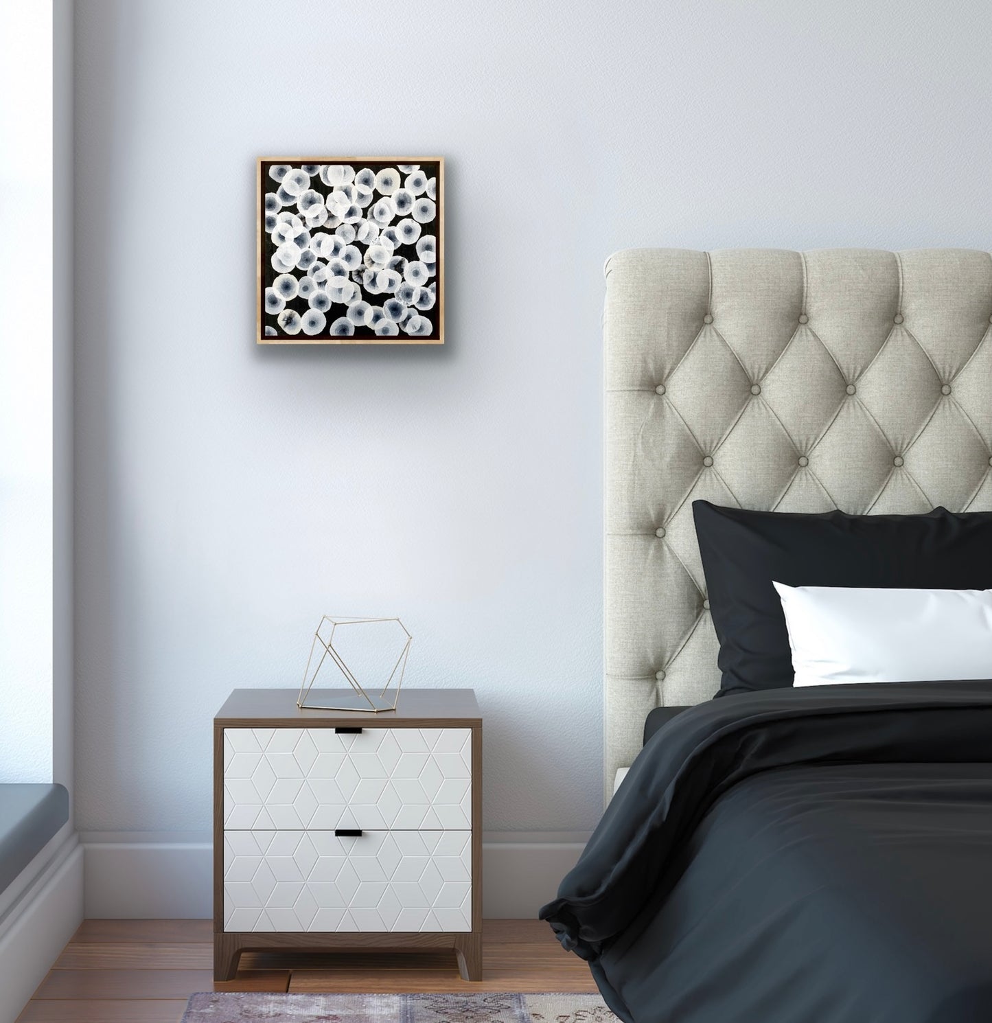 Orbicular Bloom XVI - Abstract Monochrome Painting