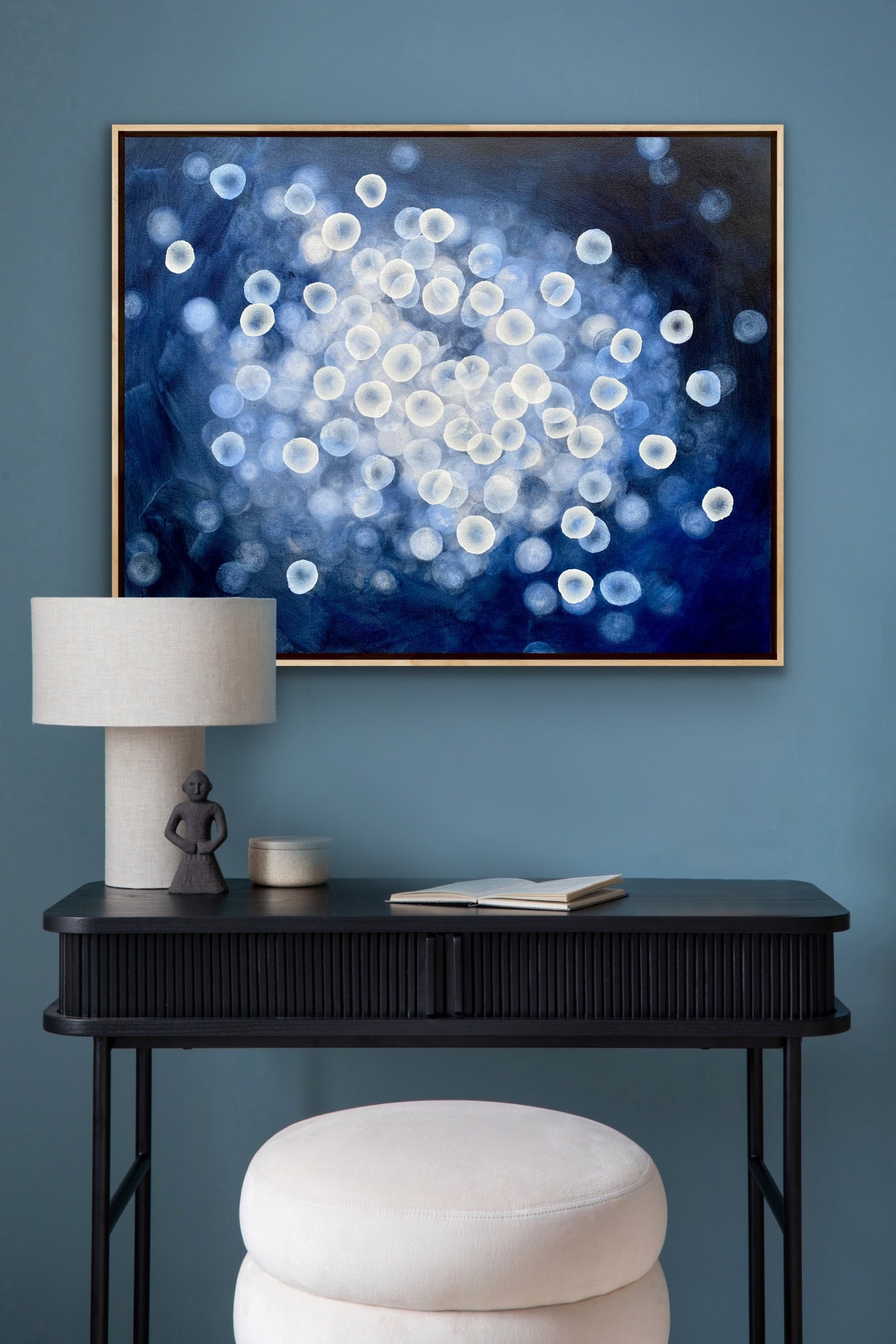 Bioluminous Flow II - 79 x 64cm Original Abstract Artwork Framed Ocean inspired