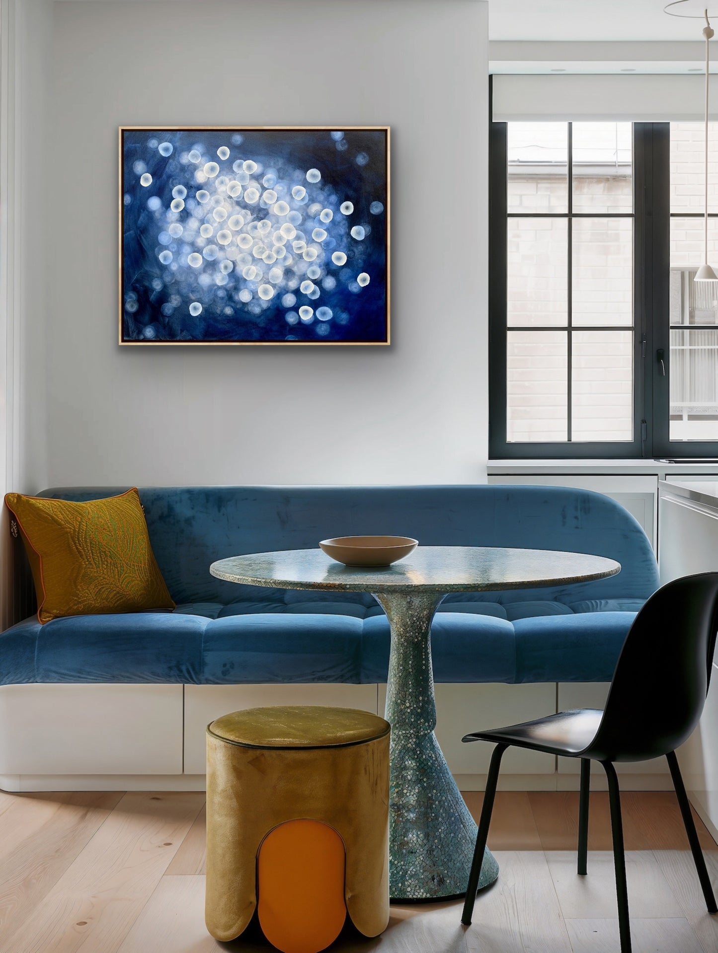 Bioluminous Flow II - 79 x 64cm Original Abstract Artwork Framed Ocean inspired