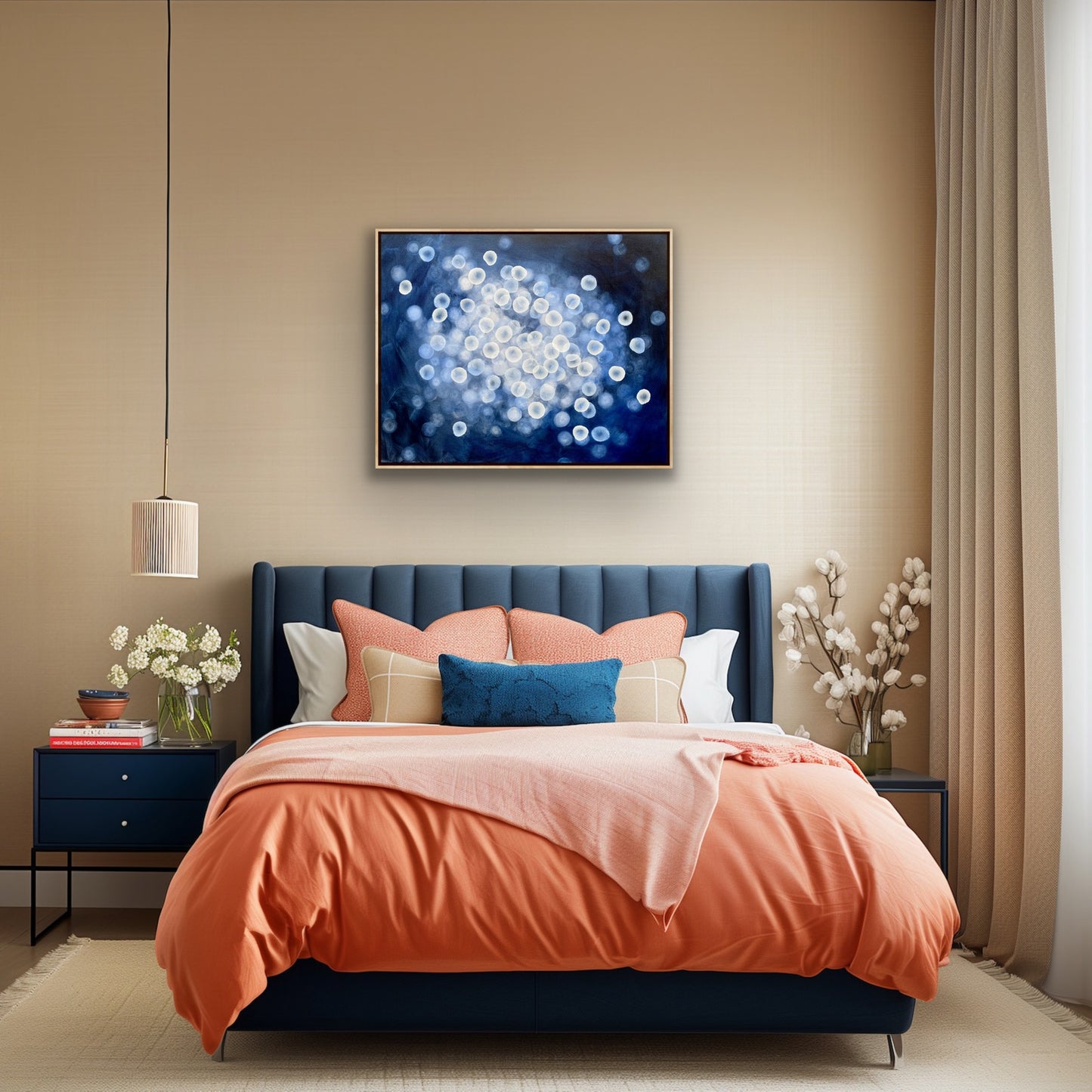 Bioluminous Flow II - 79 x 64cm Original Abstract Artwork Framed Ocean inspired