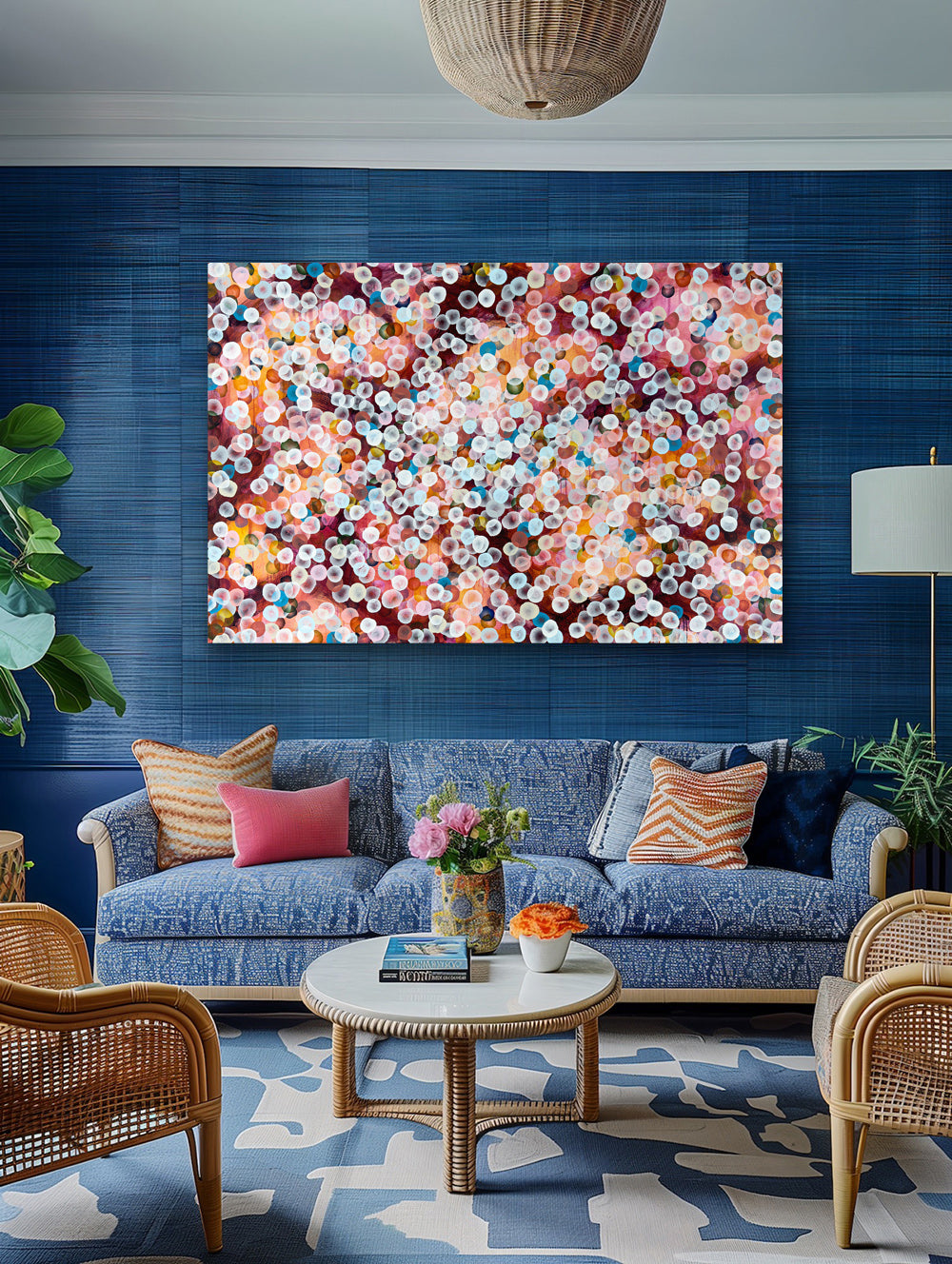 Aqua Vitae - Rock Pool II, Large Colourful Abstract Painting 122 x 184cm