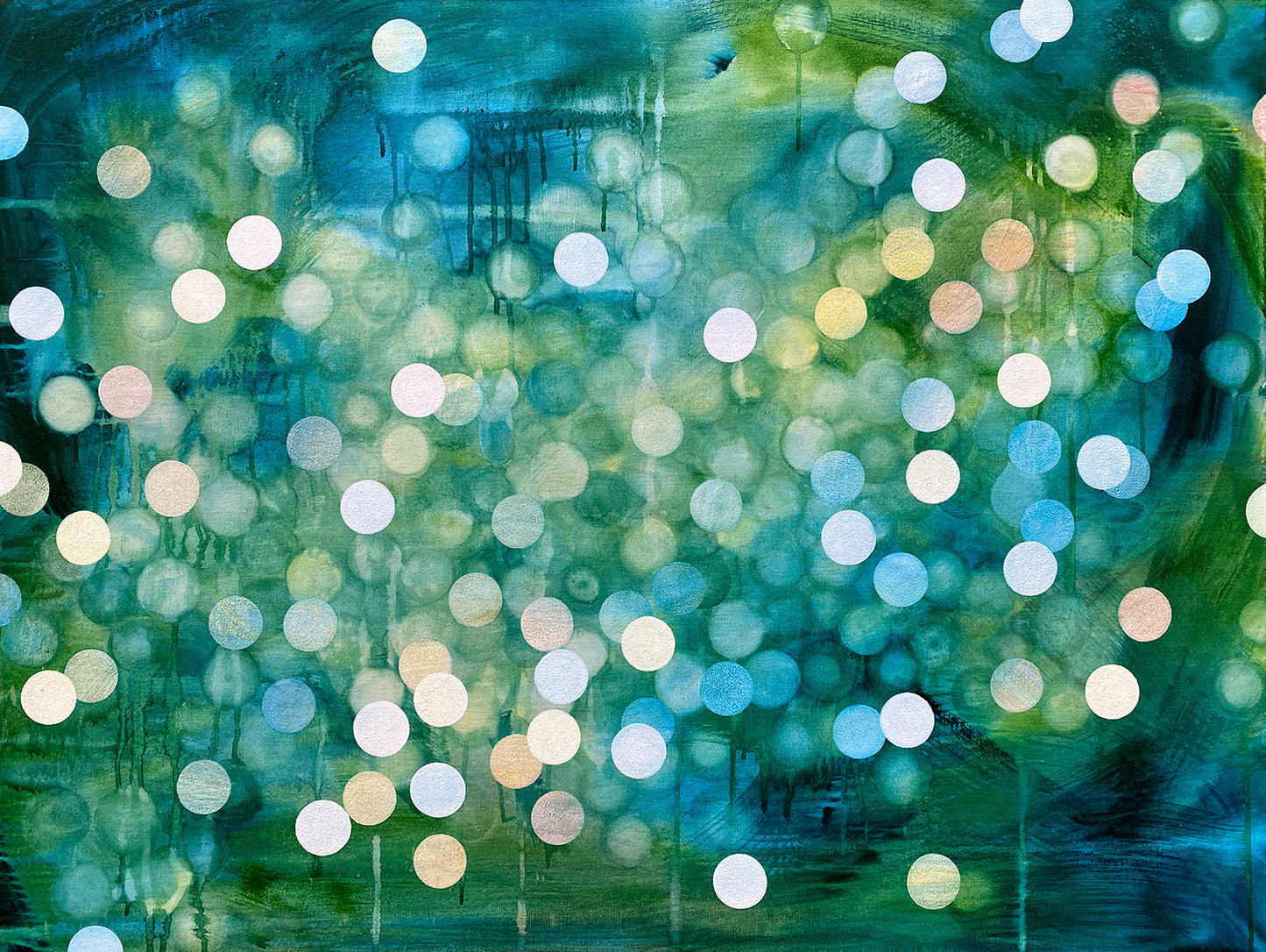 Bioluminescent Flurry - Original Abstract Artwork Framed Ocean inspired