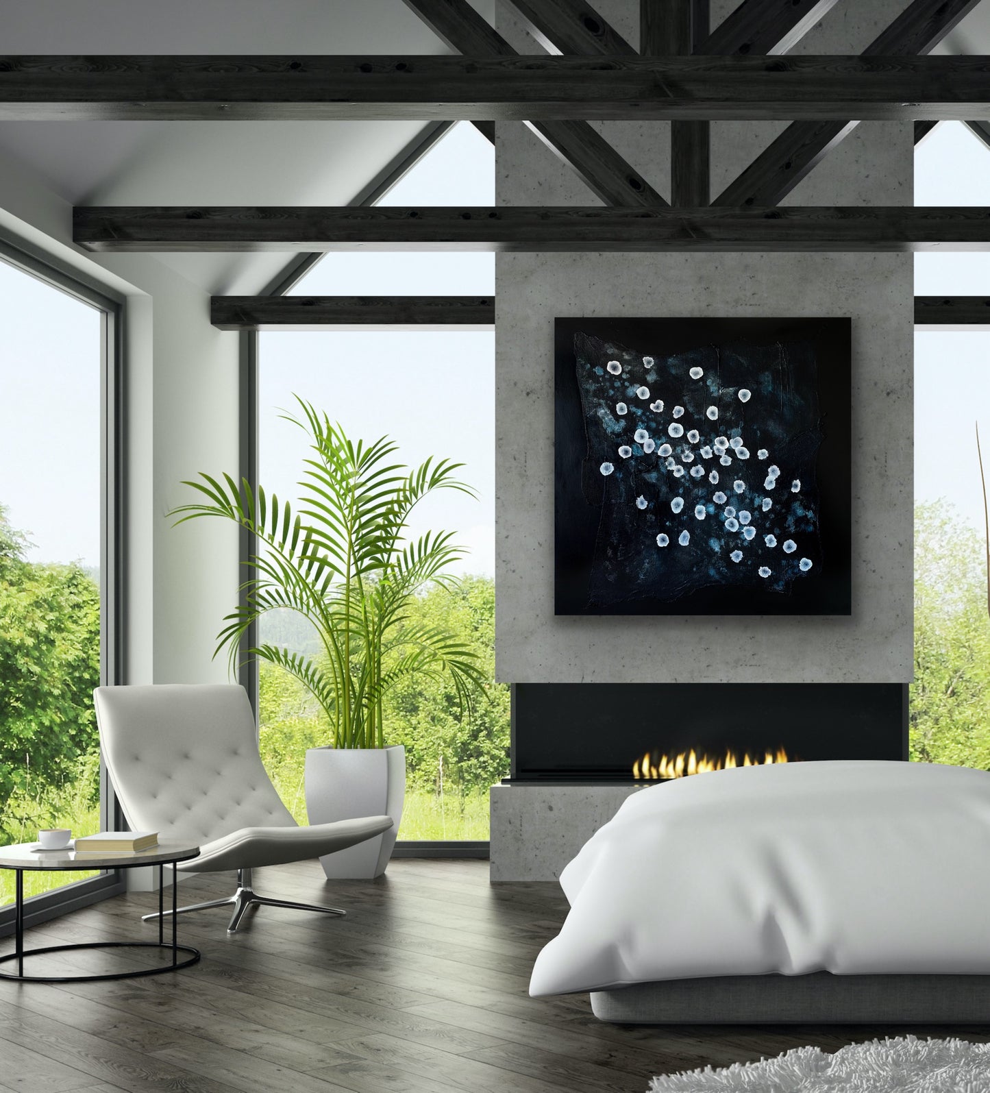 Bioluminescent Sea Drift - Original Abstract Textured Painting